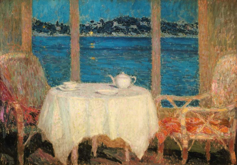The Terrace in Front of the Bay of St. Tropez von Henri Eugene Augustin Le Sidaner