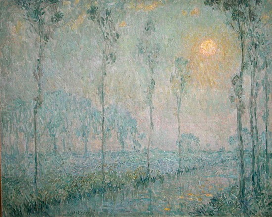 The stream at sunset von Henri Eugene Augustin Le Sidaner
