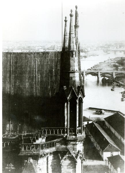 View of the Cathedral of Notre-Dame in Paris and the River Seine, c.1853 (b/w photo)  von Henri Jean-Louis Le Secq