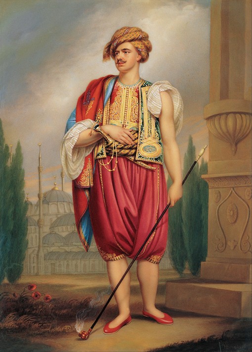 Porträt von Thomas Hope (1769–1831) im türkischen Gewand (nach William Beechey) von Henry Bone
