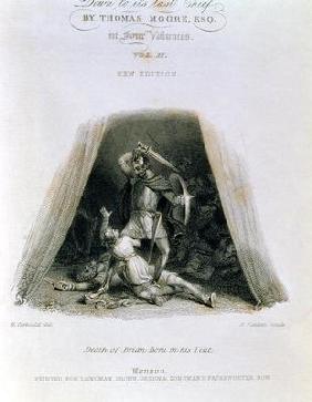 Death of Brian Boru in his Tent, engraved by Edward Finden (1791-1857), title page of 'The History o 20th