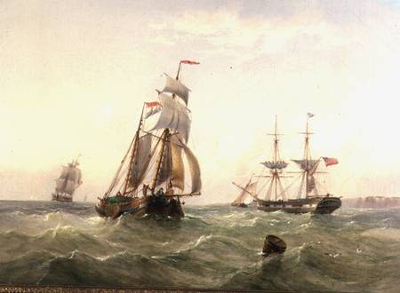 Vessels off a Coastline von Henry Redmore