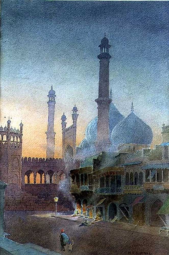 Blick auf die Jumma Masjed, Old Delhi von Henry Richard Beadon Donne