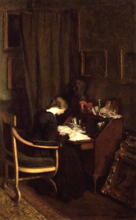 At Her Desk von Henry Thomas Schafer