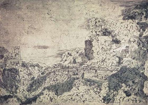 A Rocky Landscape (engraving) von Hercules Seghers
