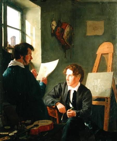 Hermann Kauffmann and Georg Haeselich (1806-94) in Kauffmanns Munich Studio von Hermann Kauffmann