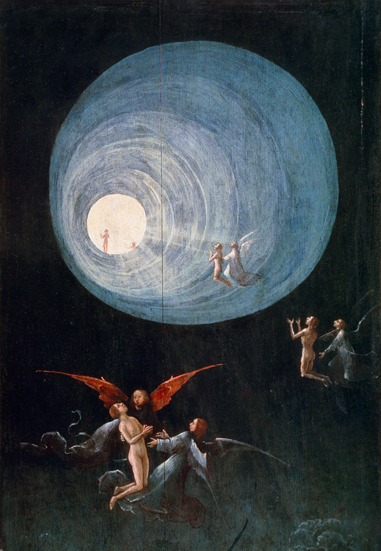 Der Aufstieg in das himmlische Paradies. Tafel der vier Jenseits-Darstellungen von Hieronymus Bosch