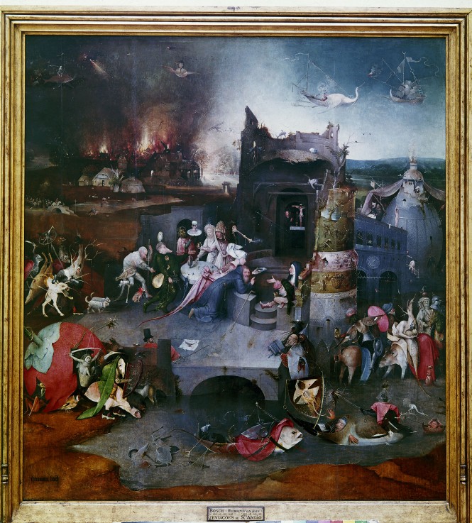 Die Versuchung des heiligen Antonius (Triptychon, Mittelteil) von Hieronymus Bosch