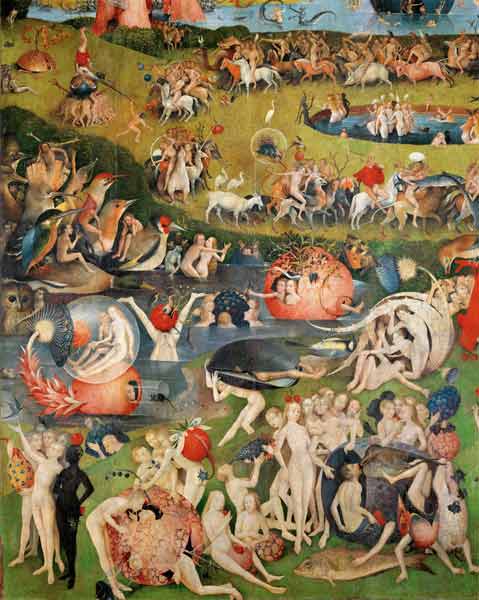 The Garden of Earthly Delights: Allegory of Luxury, detail of the central panel von Hieronymus Bosch