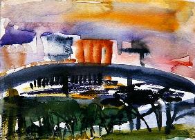 Bridge at Canning Town, Docklands, 2005 (w/c on paper) 
