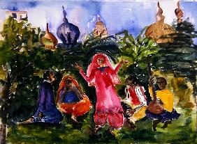 Indian Dancers, 2004 (w/c on paper) 