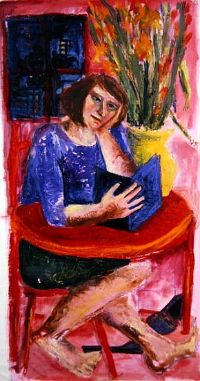 Woman Reading, 2005 (acrylic on canvas)  von Hilary  Rosen