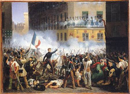 Battle in the rue de Rohan, 28th July 1830 von Hippolyte Lecomte