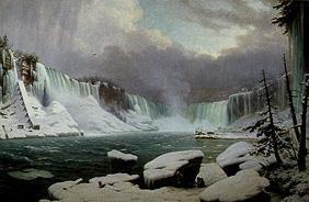 Panorama der Niagara-Fälle im Winter 1857