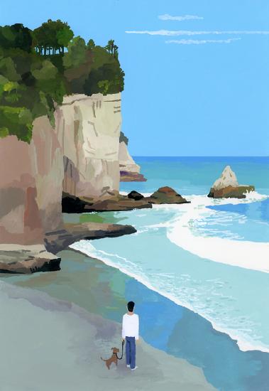 Peaceful coast with waves and cliffs 2015