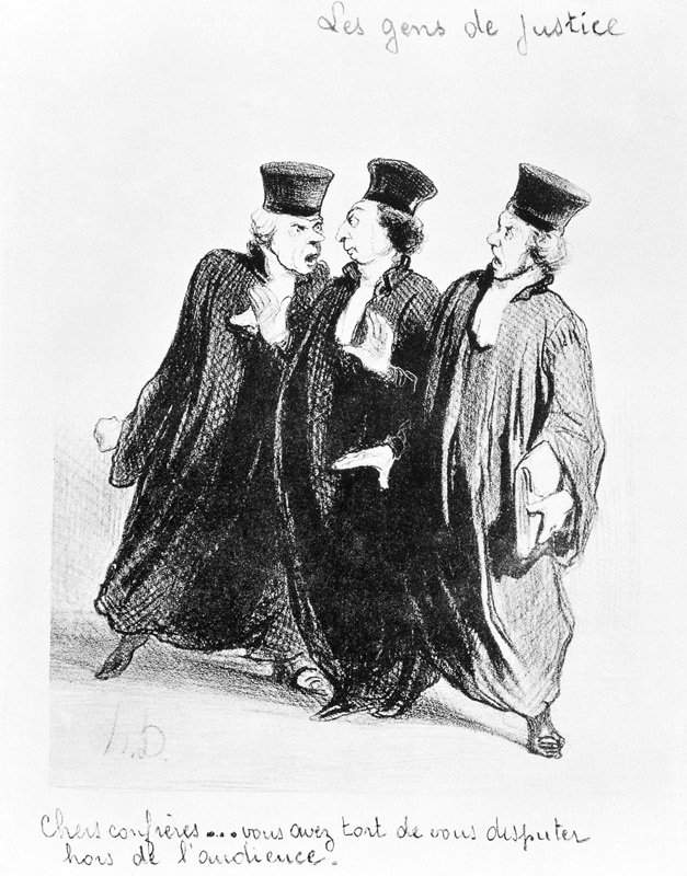 A Dispute Outside the Courtroom from the series 'Les Gens de Justice' von Honoré Daumier