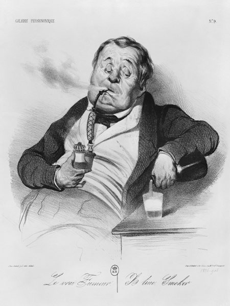 A true smoker, from the series ''Galerie physionomique'' von Honoré Daumier