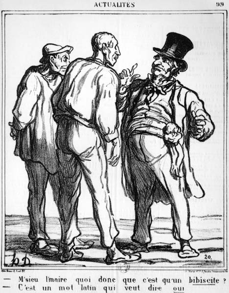Cartoon about the plebiscite of 8th May 1870, from the Journal ''Le Charivari'' von Honoré Daumier