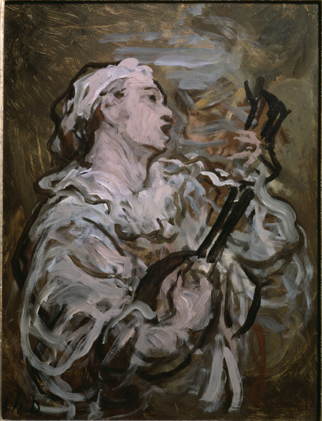 Daumier / Pierrot with Guitar / 1869 von Honoré Daumier