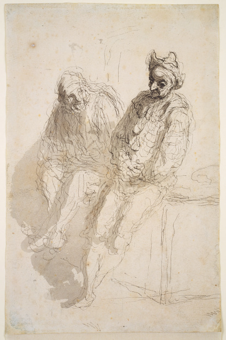 Deux saltimbanques von Honoré Daumier