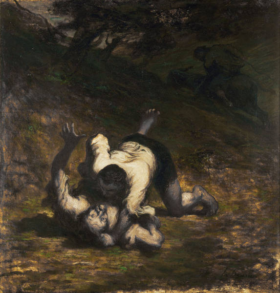 H.Daumier, Die Diebe und der Esel von Honoré Daumier