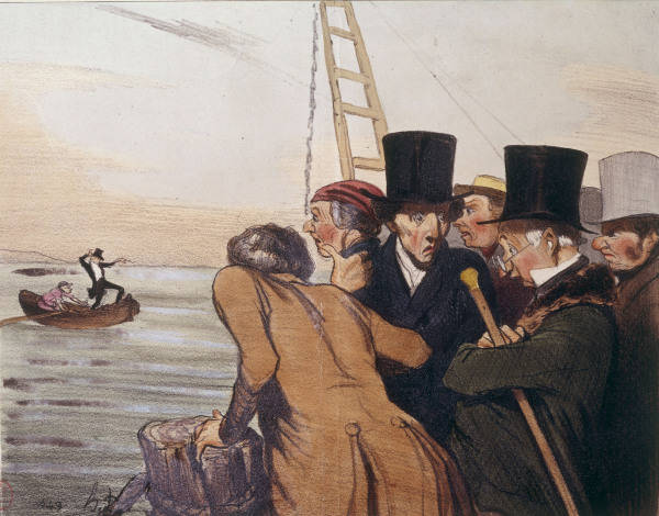 H.Daumier / Schiffbruch Telemach /Litho. von Honoré Daumier