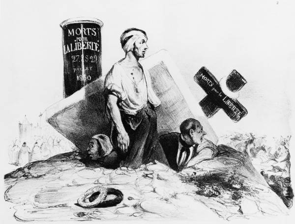 Julirevolution 1830 / Karik.v.Daumier von Honoré Daumier