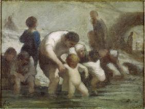 H.Daumier, Kinder im Bad