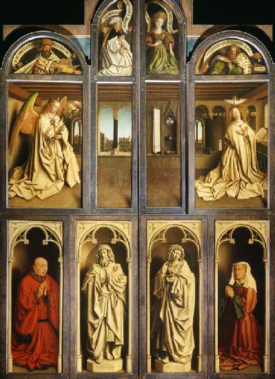 Exterior of Left and Right panels of The Ghent Altarpiece 1432
