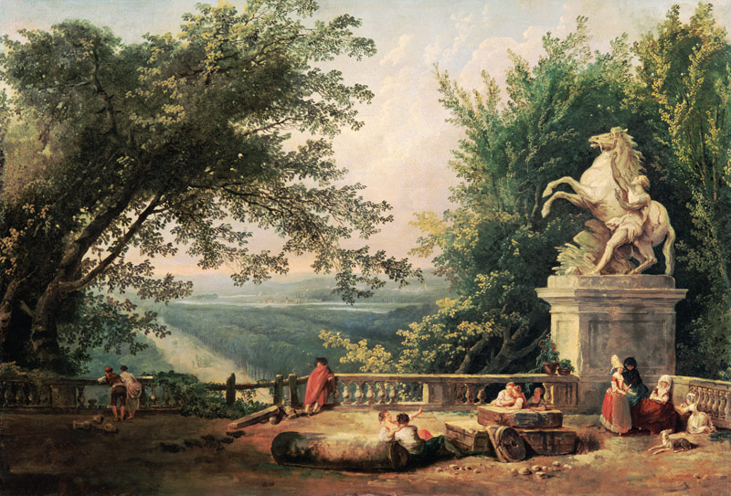 Verfallene Terrasse in einem Park von Hubert Robert