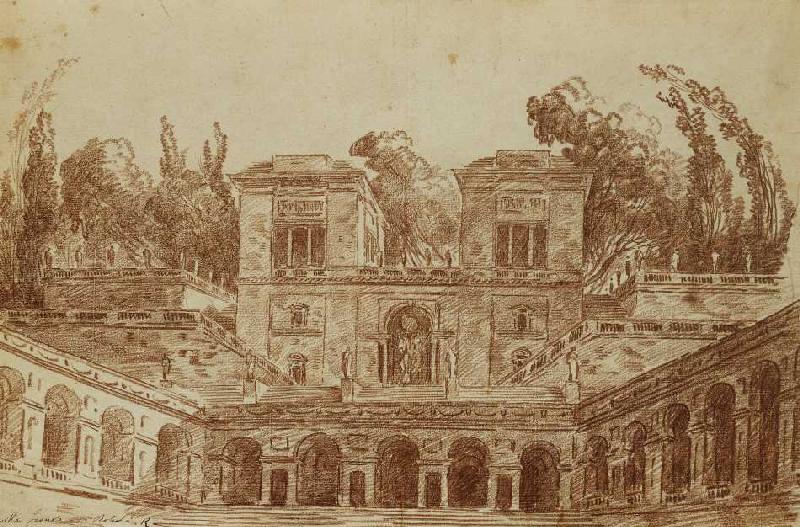 Die Villa Farnese, Rom. von Hubert Robert