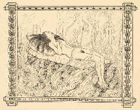 Brandopfer,  Tafel 4  aus dem Portfolio Lebenszeichen 1908