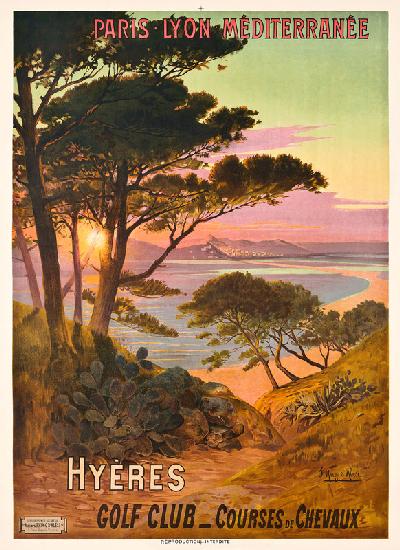 Poster advertising Hyeres, France c.1900