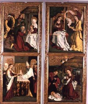 The Annunciation, the Birth of Christ, the Adoration of the Magi and the Presentation in the Temple 1480-90