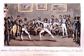 Fencing: Jerry's admiration of Tom in an `Assault' with Mr O'Shaunessy, at the rooms in St. James's 1821 oured