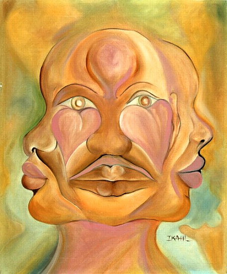 Faces of Copulation (oil on canvas)  von Ikahl  Beckford
