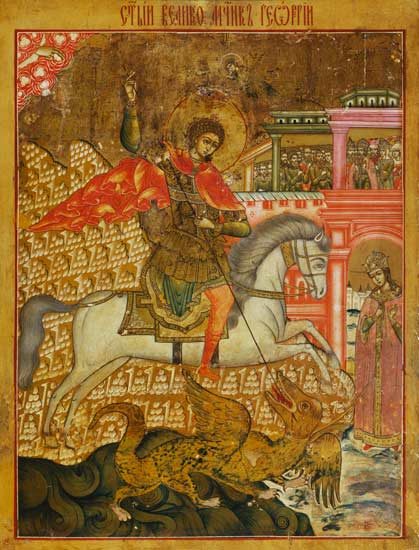 Der heilige Georg von Ikone (russisch)