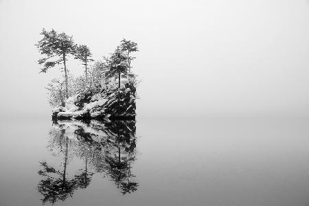 Insel des Snowing Lake