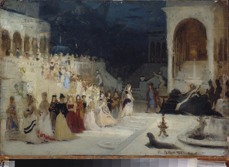 Bühnenbildentwurf zur Oper Sadko von N. Rimski-Korsakow von Ilja Jefimowitsch Repin