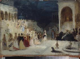 Bühnenbildentwurf zur Oper Sadko von N. Rimski-Korsakow 1874