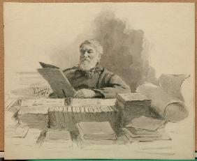 Porträt des Schriftstellers Dmitri Grigorowitsch (1822-1899) 1894