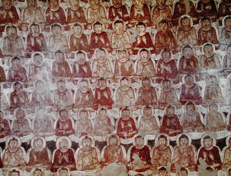 A Multitude of Seated Buddhas, from the interior of Cave 2 von Indian School