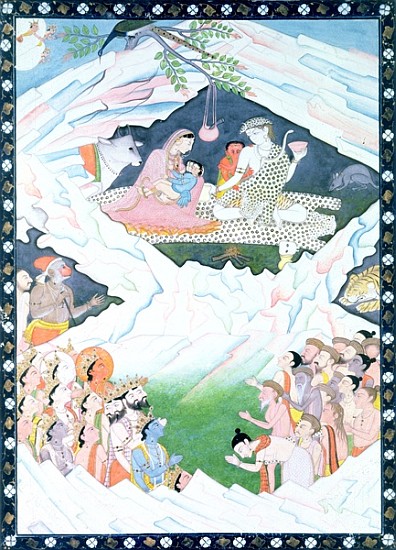 The Holy Family of Shiva and Parvati on Mount Kailash von Indian School