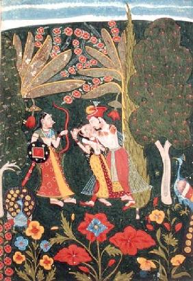 Lovers Embracing in a Forest, Bundi c.1650