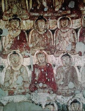 A Multitude of Seated Buddhas, detail, from the interior of Cave 2
