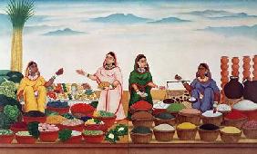 Vegetable and Spice Market at Benares c.1840