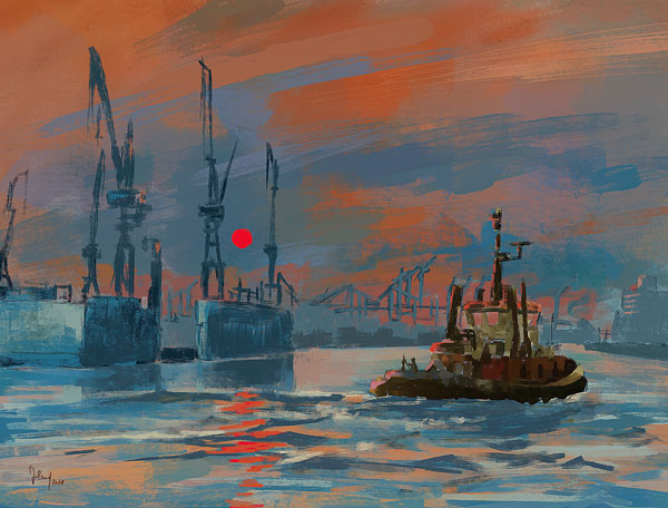 Hafenimpression Hamburg von Georg Ireland