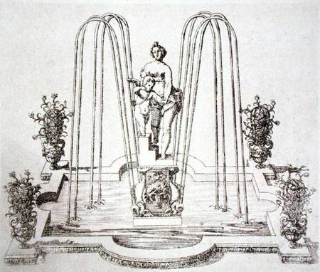 Fountain design from 'The Gardens of Wilton' von Isaac de Caus