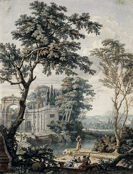 Arkardische Landschaft mit Palastarchitektur von Isaac de Moucheron