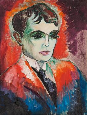 Porträt von Dichter Herman Wildenvey (1885-1959) 1917